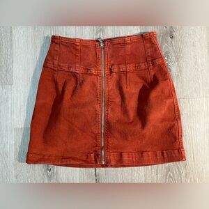 We The Free Denim Skirt / Size 25 (0) / Orange Rust